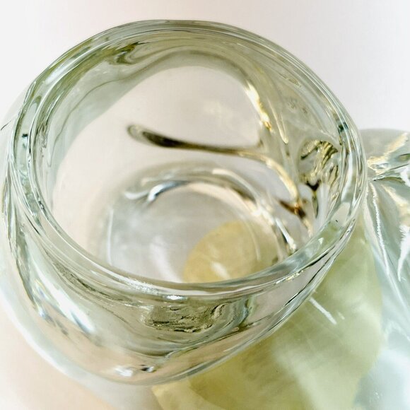 Indiana Crystal Glass Votive Sleeping Cat Candle Holder Vintage Handmade USA - Picture 4 of 10